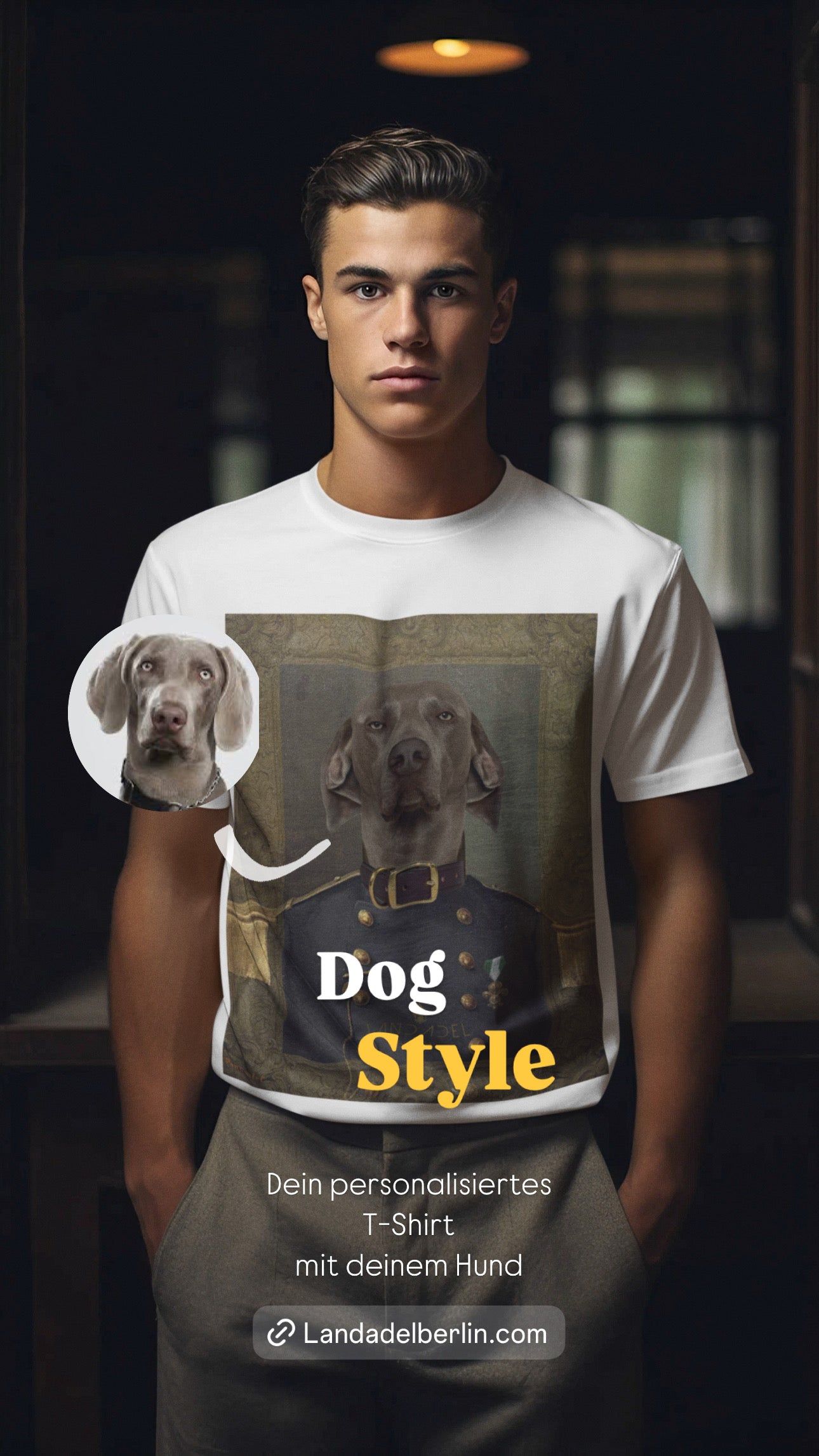 Royales Herren T-Shirt - personalisiert mit deinem Hund