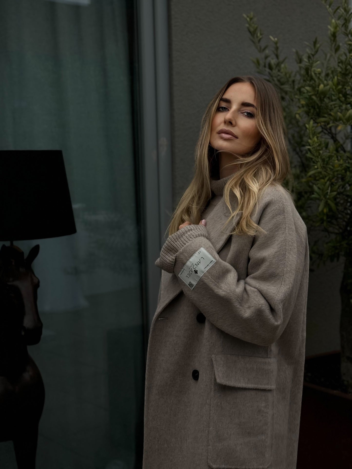 Landadel Berlin Mantel Nova – Oversized Wollmantel in Grey Melange